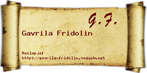 Gavrila Fridolin névjegykártya